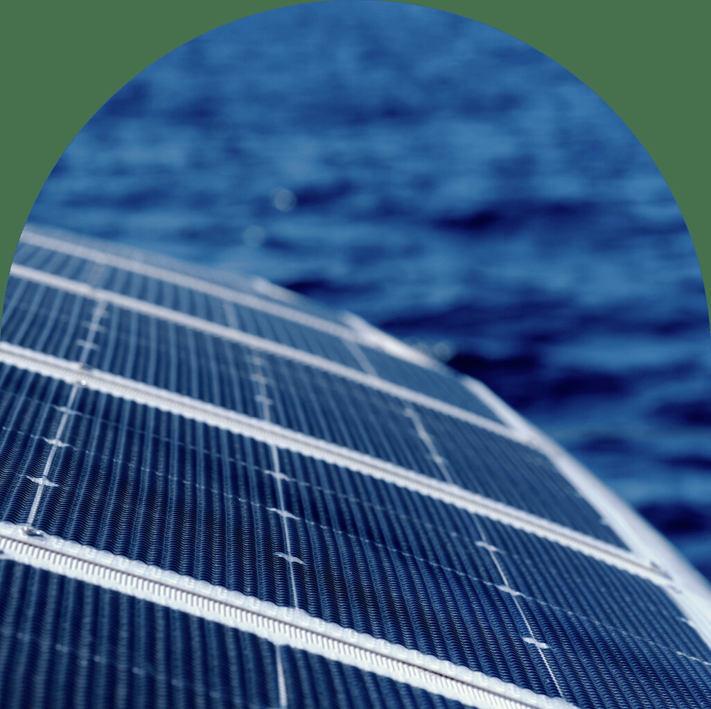 Solar panel at sea Marina card 2-min